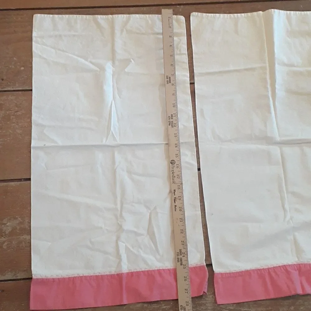 ‎vintage pillowcases with pink edging and pink rick rack decor